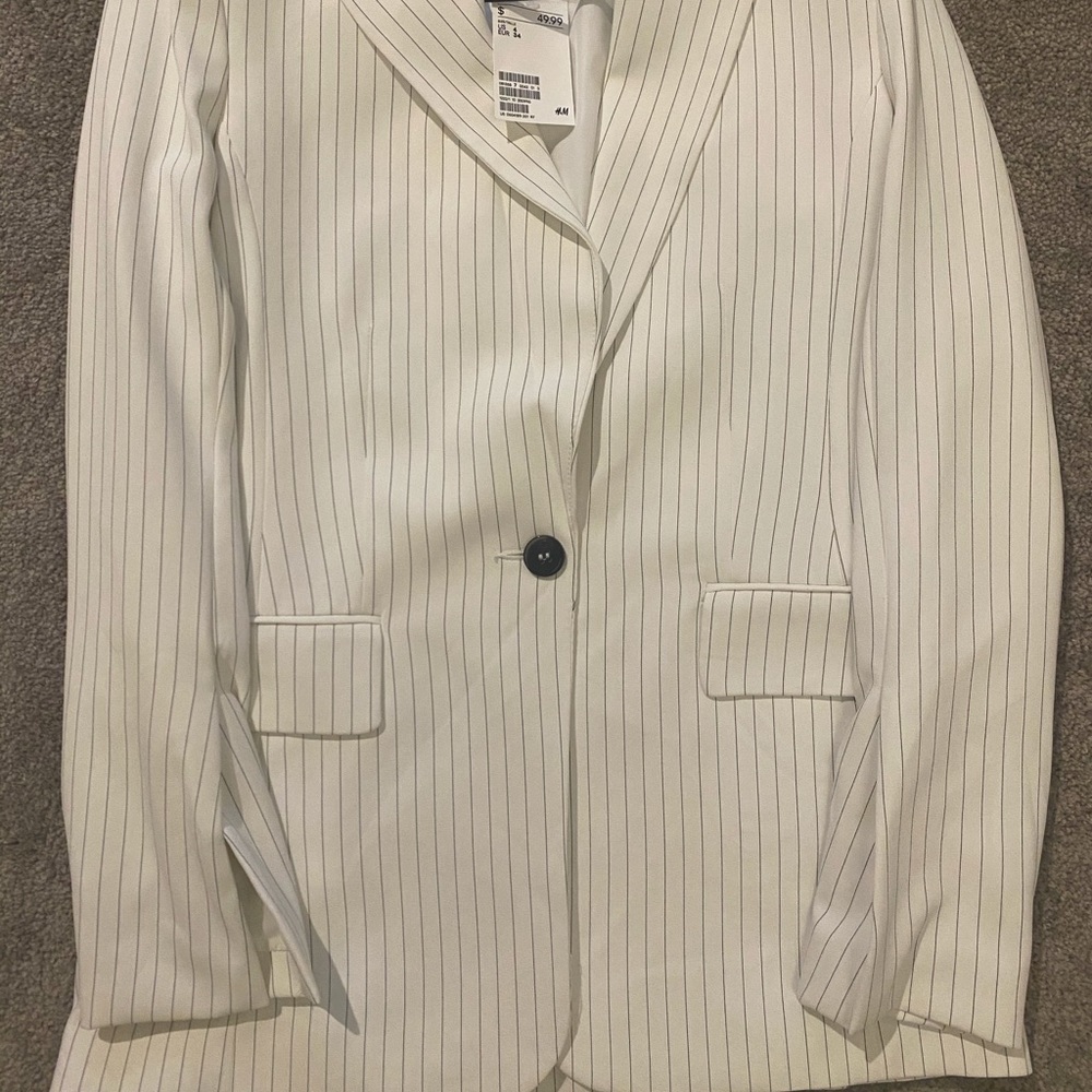 White and black dress coat